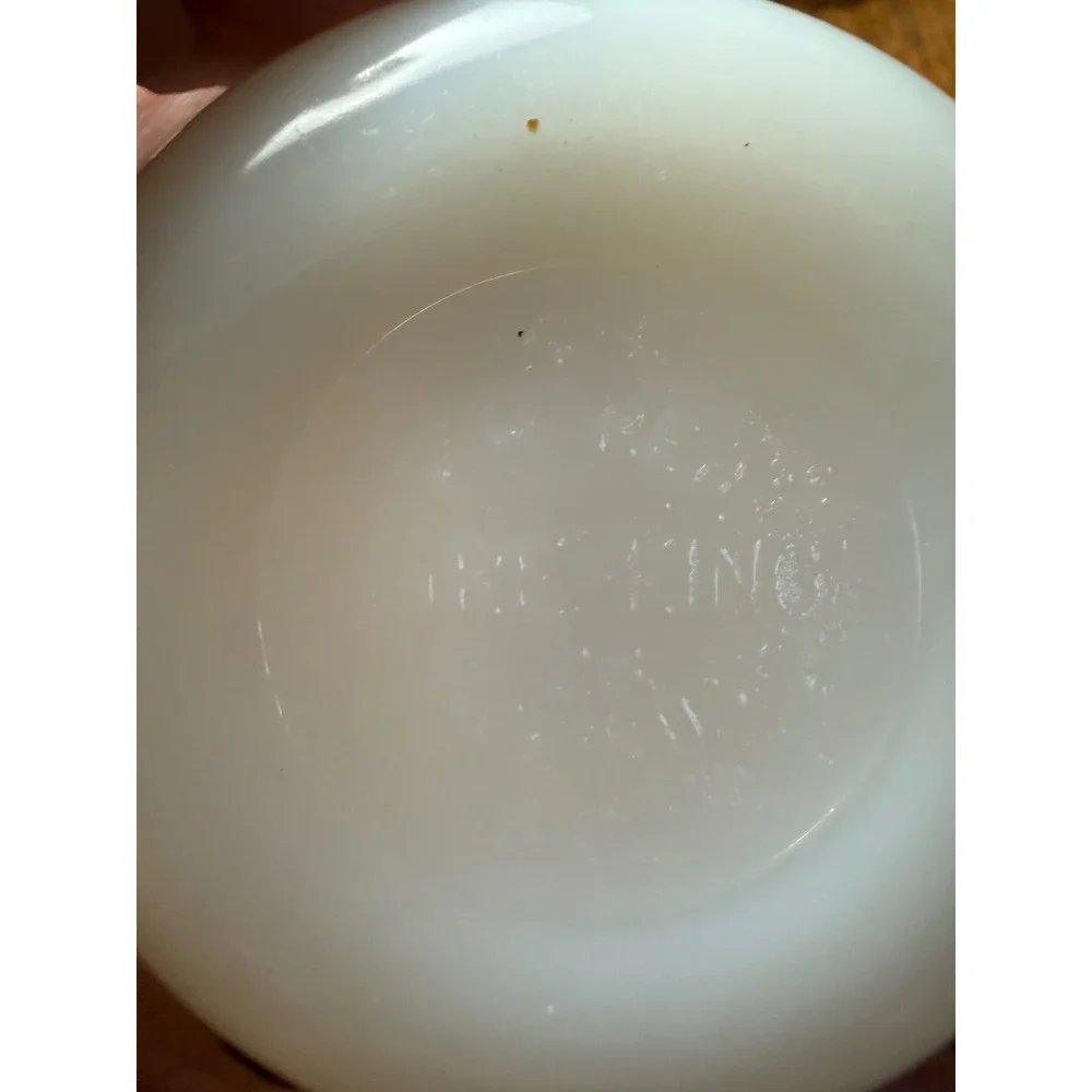 Vintage Fire-King Primrose Milk Glass Custard‎ Bowls 6oz Scalloped Set of 2